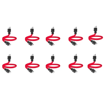 10 KOS 3 Moški-Moški Kabel Podaljšek Generator Adapter Kabel (Rdeče) Za Prenos Stikalo,12AWG 125V (2)