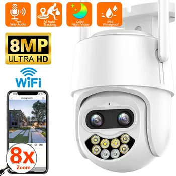 8MP 4K PTZ IP Kamera Zunanja 8x Auto Zoom Wifi CCTV Kamere Ai Človekovih Odkrivanje Video Nadzor Podporo Amazon Alexa XMEye iCsee