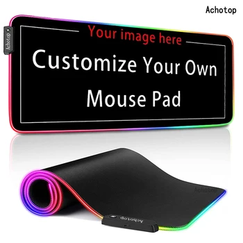 Achotop DIY RGB Računalnik Gaming Mouse Pad po Meri Prilagojene LED Osvetljena Tipkovnica Mat XXL Igra Miza Za Računalnik Opomba pad