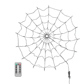 Halloween Okraski Svetlobe 5 m Spider Web Luči, 70 LED 8 Načini Nepremočljiva Vijolično Svetlobo