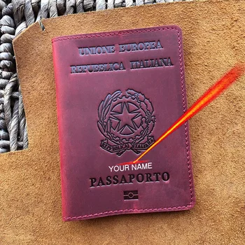 Pravega Usnja italijanski Potni list, Kuverta z Osebno Ime Podjetja Unisex Trajne Italija Imetnik Potnega lista