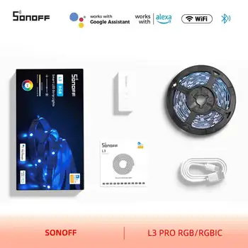 SONOFF L3 RGB RGBIC Smart LED Trakovi Luči 5M/za 16,4 Ft WiFi Zatemniti Cuttable Trakovi Lučka za Delo Z Glasbo Alexa Google Smartthings